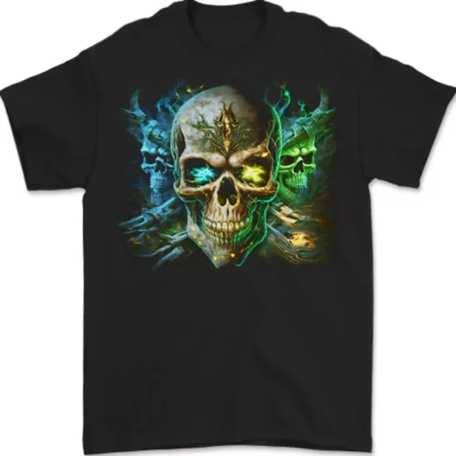 Three Demon Skulls Men's 100% Cotton- - Walmart.com