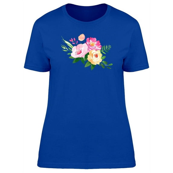 Three Different Colored Flowers T-Shirt Women -Image by Shutterstock, Female Small