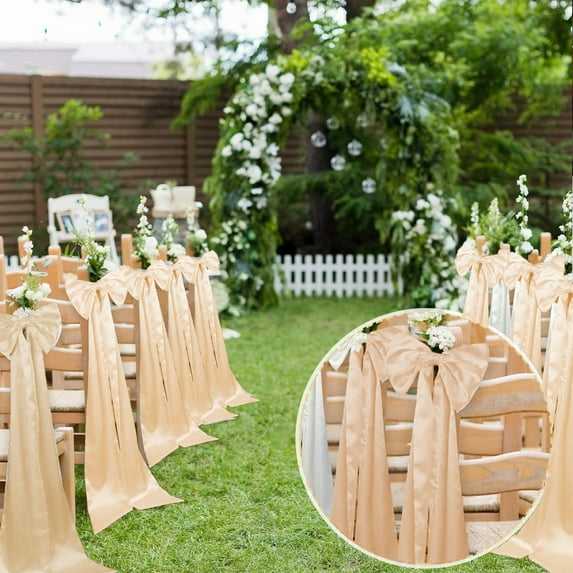 Three-Dimensional Bow Chair Cover - Nylon Spandex Holiday Decor for Chairs, Easy Install and Removable, Versatile for Christmas, Weddings, Parties, Indoor/Outdoor