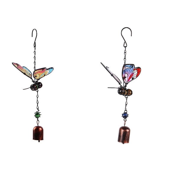 Three-Dimensional Iron Crafts Wind Chimes, Solar-Powered Color-Changing Glass Wind Chime for Outdoor Garden Décor, Relaxing Sound and Beautiful Light Effects for Yard Decoration