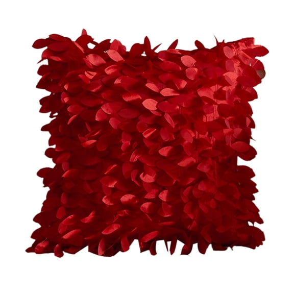 Three-Dimensional Leaf Pattern Pillow Cover, Decorative Cushion Cover with Satin Back for Sofa, Bed, and Car Seats, Available in Vibrant Colors for Home and Hotel Decor