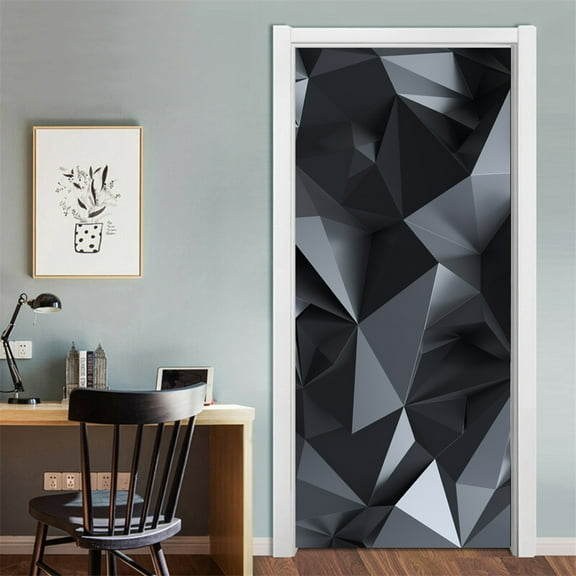 Three-Dimensional Simulation Door Stickers Wooden Door Stickers Multicolor