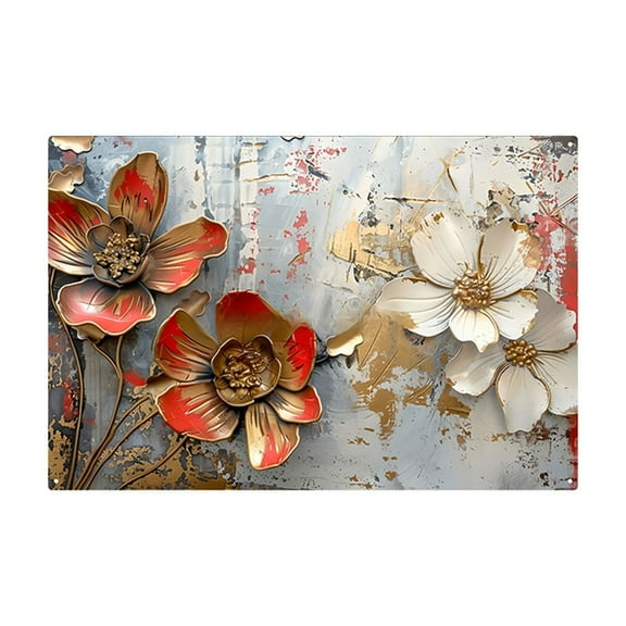 Three Dimensional Simulation Metal Sheet Art Waterproof and Sunburn Protection Wrought Iron Wall Hanging Decor