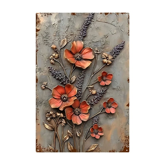 Three Dimensional Simulation Metal Sheet Art Waterproof and Sunburn Protection Wrought Iron Wall Hanging Decor