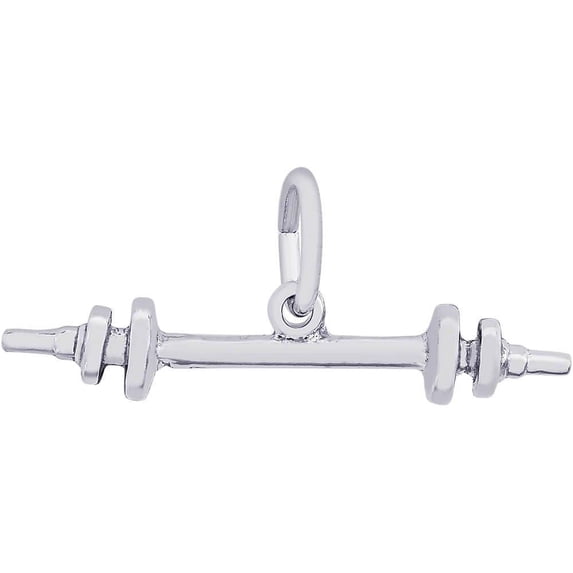 Three-Dimensional Sterling Silver Barbell Charm