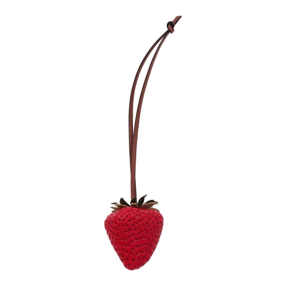 Three-Dimensional Strawberry Keychain Bag Charm, Red