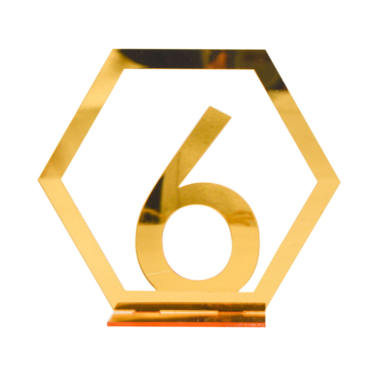 Three Dimensionals Gold And Silver Acrylic Wedding Digital Table Number