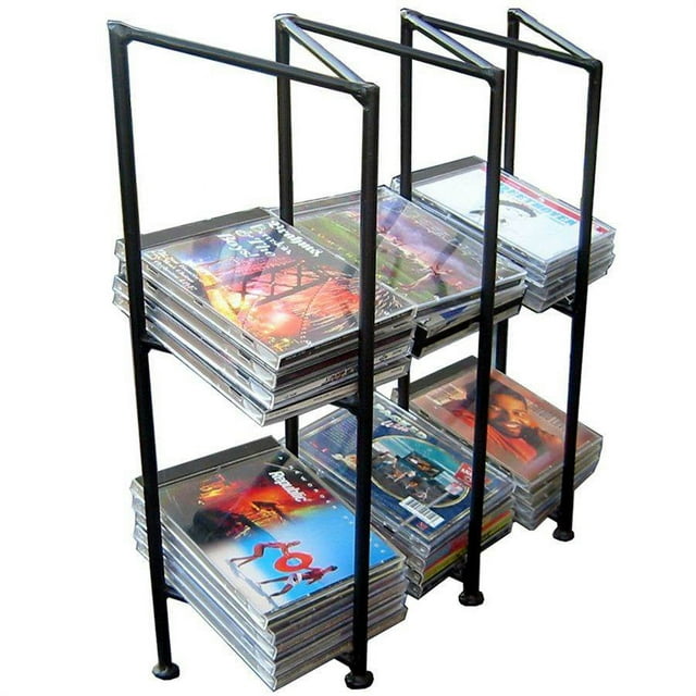 Three Division CD Holder w Zigzag Frame & Black Finish