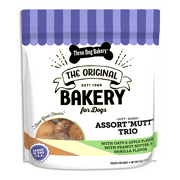 Three Dog Bakery Assort"mutt: Peanut Butter, Vanilla, Oats & Apple Flavor Soft Treats for Dogs, 26 oz. Bag
