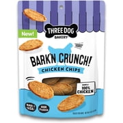 Three Dog Bakery Barkn Crunch! Chicken Chips with 100% Real Chicken - 4oz - High Protein Dog Treats