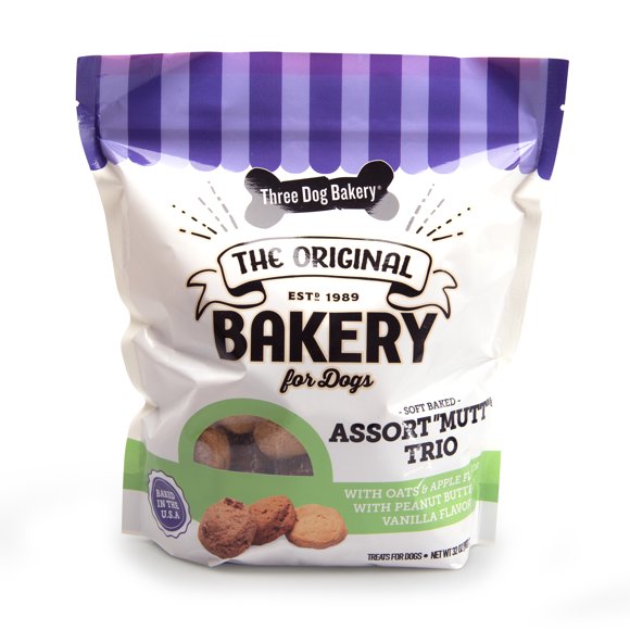 Three Dog Bakery Assort-Mut Assorted Dog Treats, 32 oz