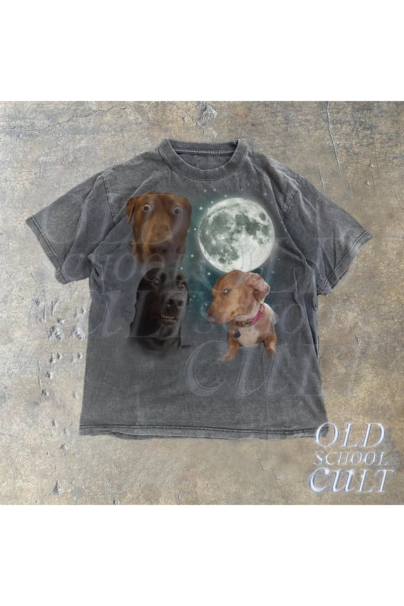 Three Dog Meme Moon T-Shirt, Funny Galaxy Dog Graphic T-shirt, Dog Owner Gifts, Dog Party