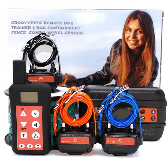 Three-Dog Set: Remote Dog Training Shock Collar & Underground/ In-ground Electronic Dog Containment Fence System Combo for Small,Medium,Large Dogs