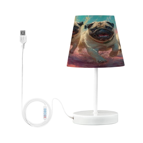 Three Dogs Running Desk Lamp LED Table Nightstand Lamps with 3 Color Temperatures for Home Bedroom Living Room Decor 6x11