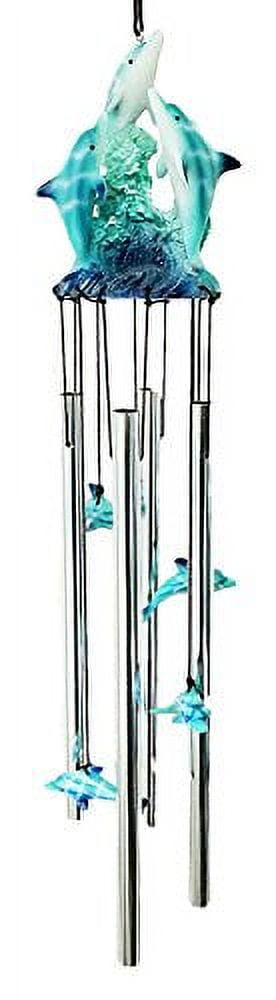 Three Dolphins Blue and Silver Wind Chime for Patio