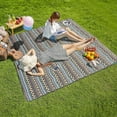 Three Donkeys Machine Washable 80"x60" Extra Large Picnic & Beach Blanket Layers Sandproof