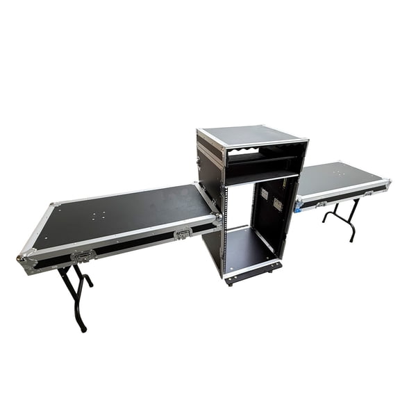 Three Door Aviation Audio Rack with Mixer Platform Shockproof Flight Case