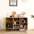 thumbnail image 1 of Three-Door Cabinet with Rattan Design / Large Storage in Kitchen & Living Areas, 1 of 4