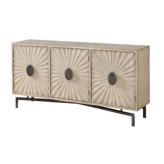 Coast To Coast Imports Dayton Textured Cream Three Door Credenza