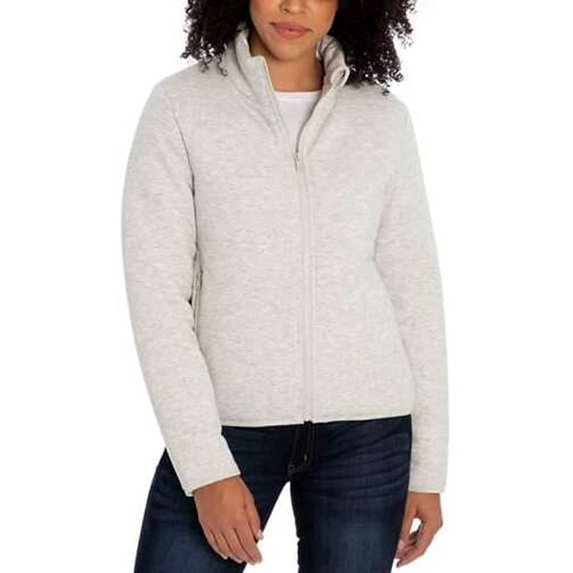Three Dots Ladies' Quilted Jacket (Grey, xx_l)