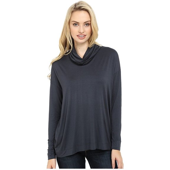 Three Dots Shiri - Funnel Neck Swing Top Cinder XS (US 0-2)
