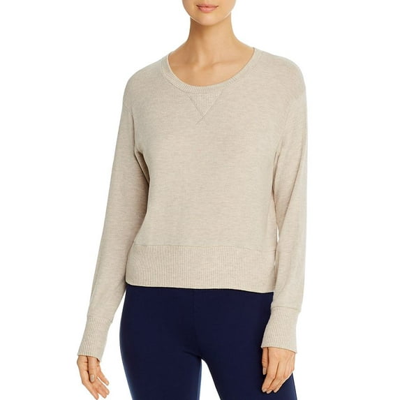 Three Dots Women's Brushed Long-sleeve Heathered Top, Oatmeal, XL