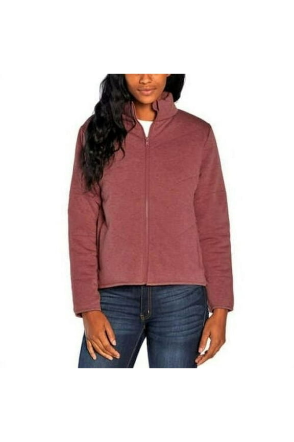 Three Dots Women's Cozy Midweight Insulated Quilted High Low Hem Zip Jacket