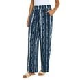thumbnail image 1 of Three Dots Women's Elastic Pull On Pant with Pockets, Navy, Large, 1 of 4