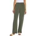 thumbnail image 1 of Three Dots Women's Elastic Pull On Pant with Pockets (US, Alpha, Medium, Regular, Regular, Green), 1 of 4