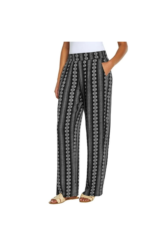 Women's Elastic Pull On Pant with Pockets (US, Alpha, Small, Regular, Regular, Multi)