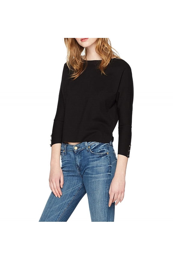 Women's Ponte Loose Short Top, Black, X-Large