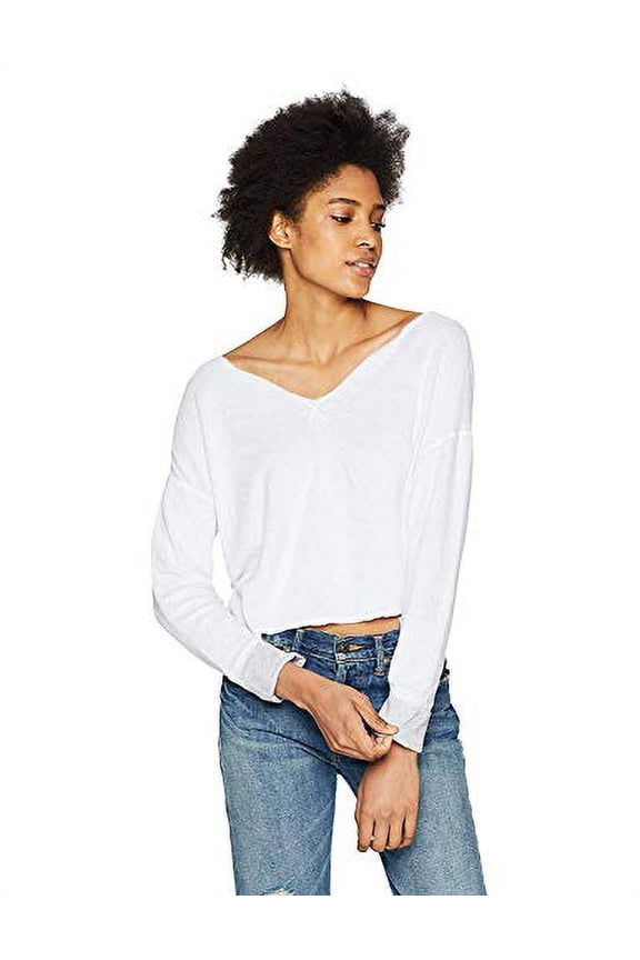Women's Reversible Beach Terry Loose Short Sweater, White Granite, Extra Small