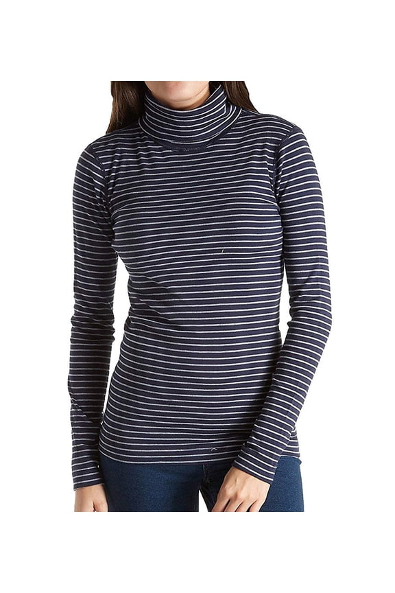 Women's Tahoe Stripe Diane Turtleneck Long Tight Shirt, Night iris/Granite, X-Small