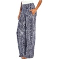 thumbnail image 1 of Three Dots Womens Printed Pant,Distressed Aztec Indigo,Small, 1 of 2