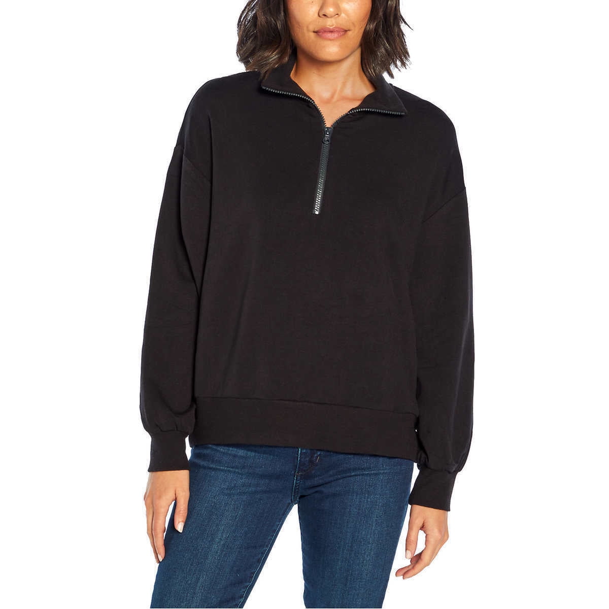 Three Dots Womens Quarter Zip Pullover;X-Large