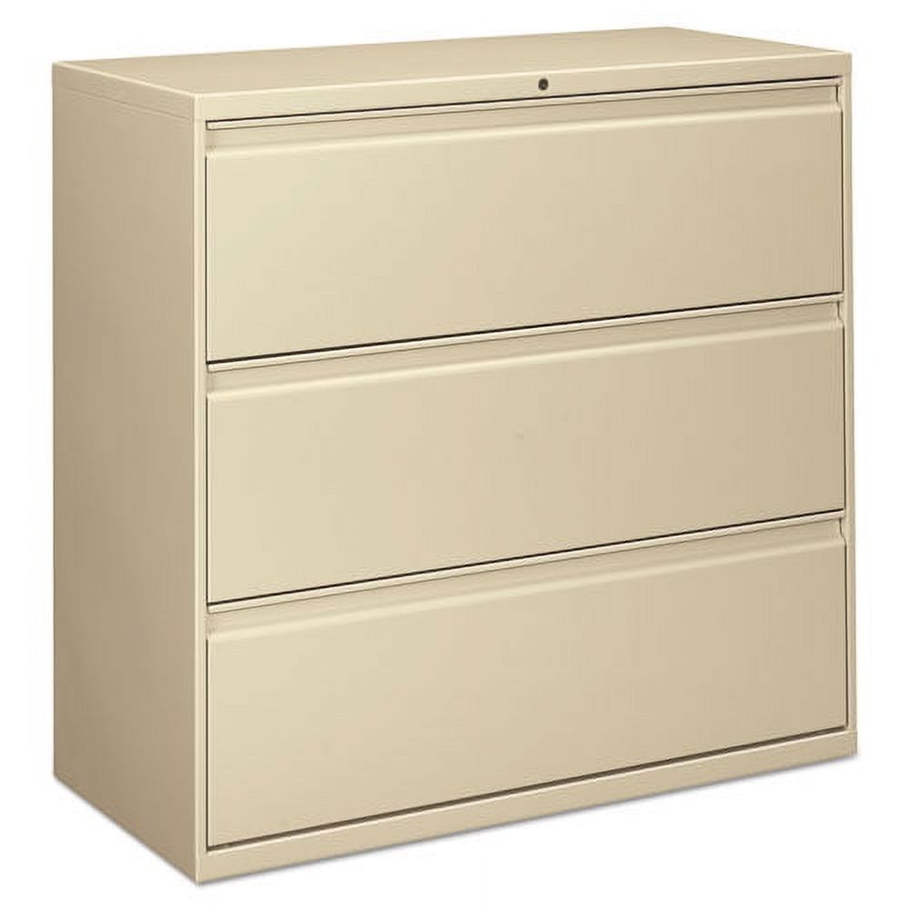Three-Drawer Lateral File Cabinet, 42w x 18d x 39.5h, Putty - image 1 of 2
