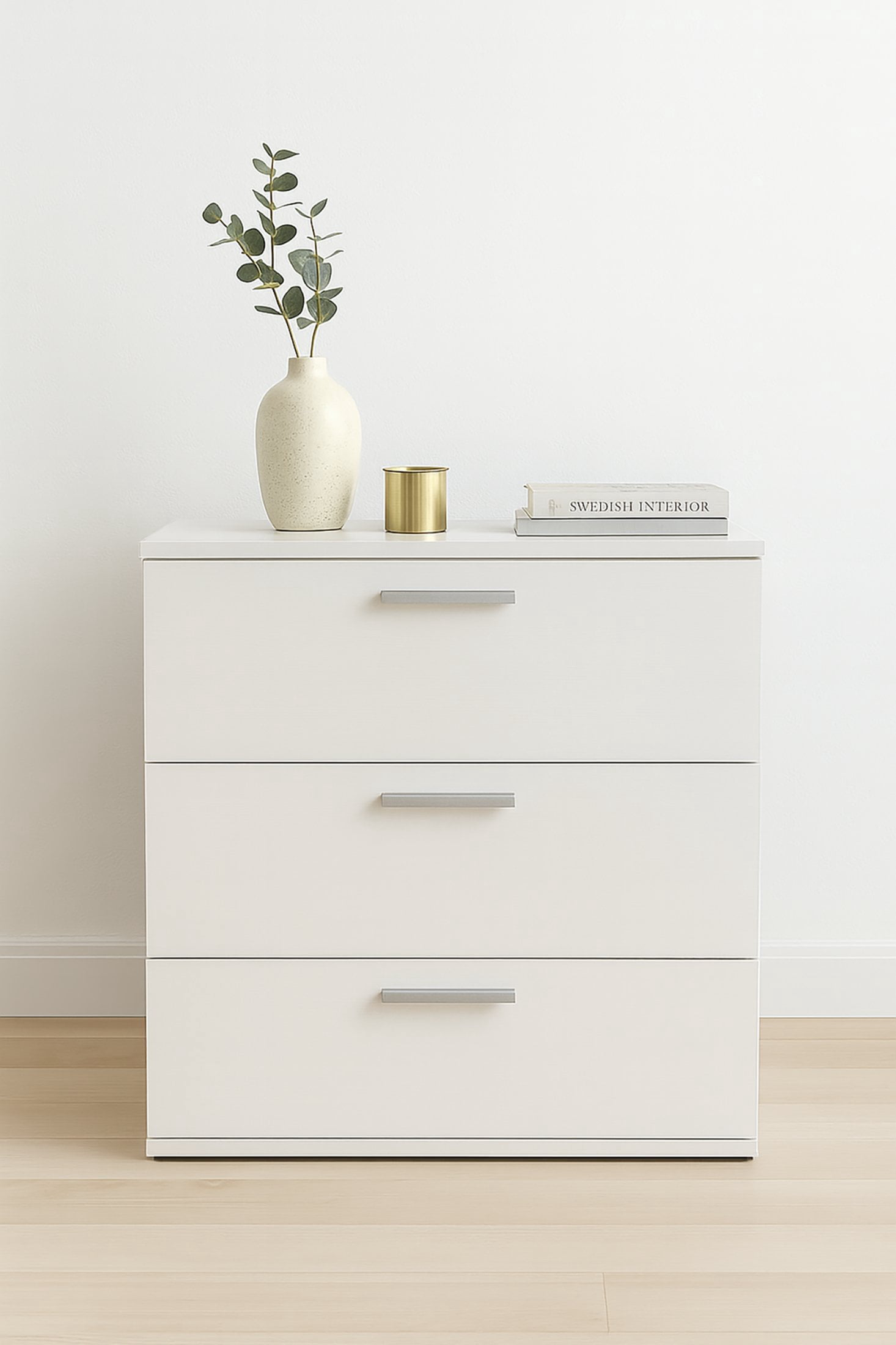 Three-Drawer Modular Jumbo Chest in White,Expandable Storage Chest with ...