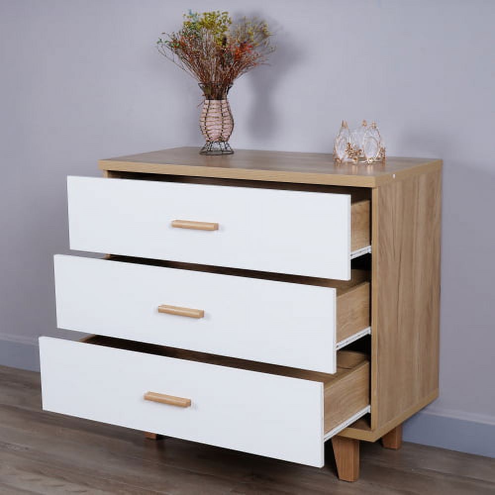 Three Drawer Storage Dresser Bedside Table Chest Simple Bedroom