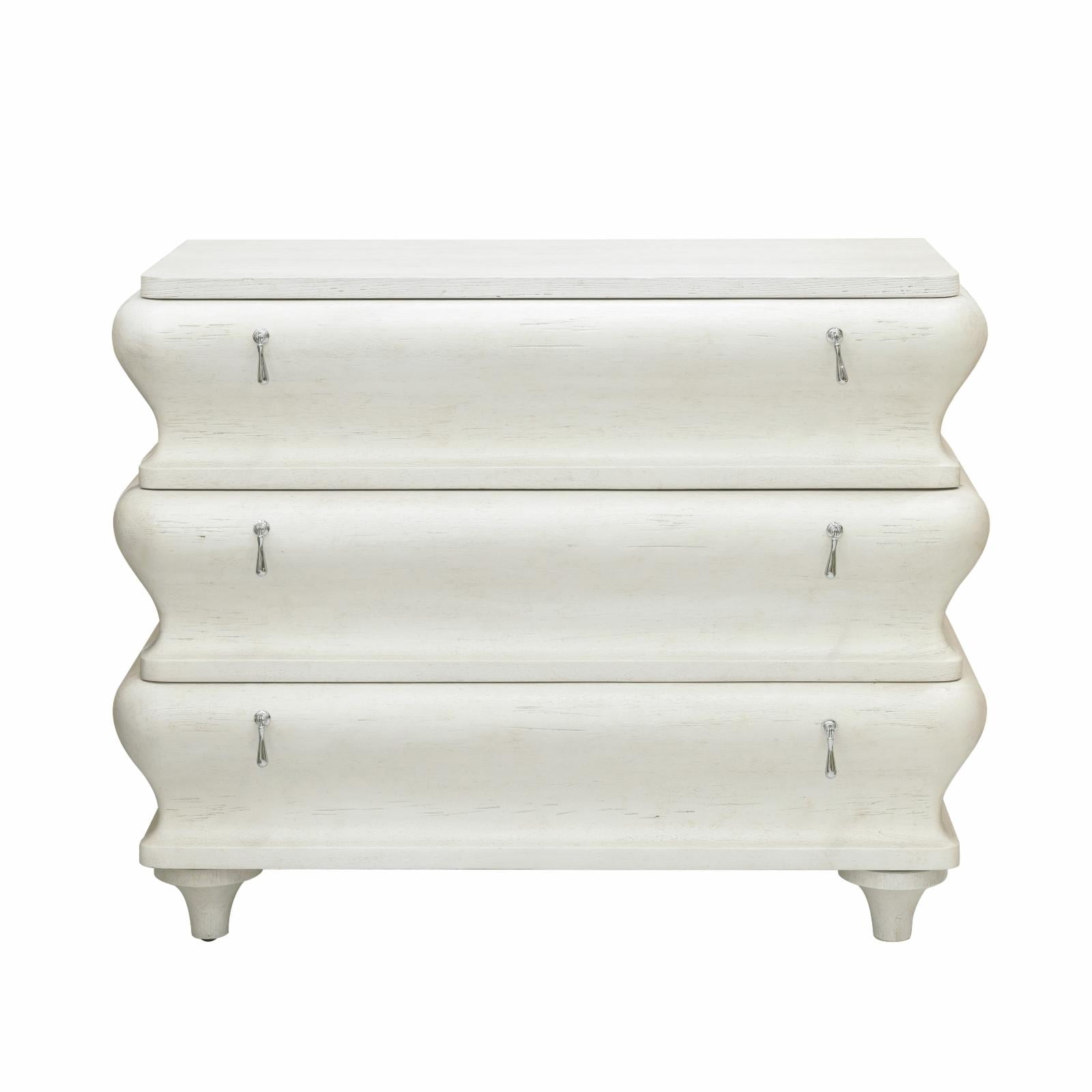 Chalky White Distressed Bombay 3-Drawer Chest