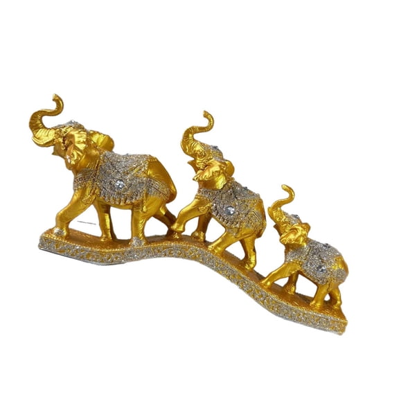 Three Elephant Statues Positive Energy Good Luck Showpiece Collectible Figurines Sculptures for Home Decors