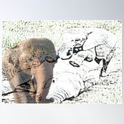 Three Elephants Poster Wall Art, Modern Wall Decor For Living Room Bedroom, 8x12 UNFRAMED
