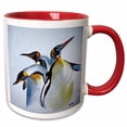 thumbnail image 1 of 3drose, Three Emperor Penguins, Three Penguins Isolated on White Background, 15oz Two-tone Red Mug, 1 of 6