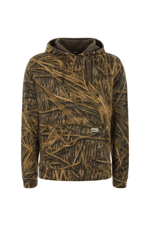 Drake Men's Three End Hoodie Mossy Oak Original Shadowgrass Large