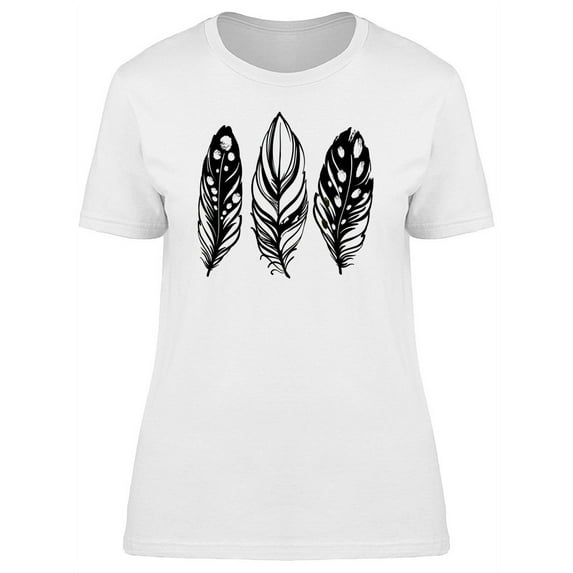 Three Ethnic Feathers B&W Tee Women's -Image by Shutterstock