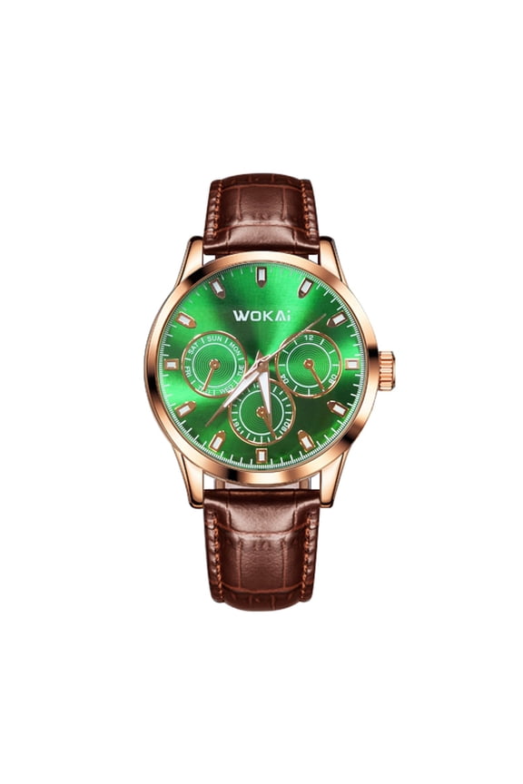 Three Eye Dial Watch No Digital Display Minimalist Style Watch Luminous Waterproof Watch
