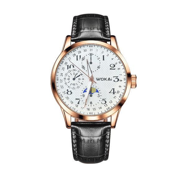 Three Eye Dial Watch No Digital Display Minimalist Style Watch Luminous Waterproof Watch