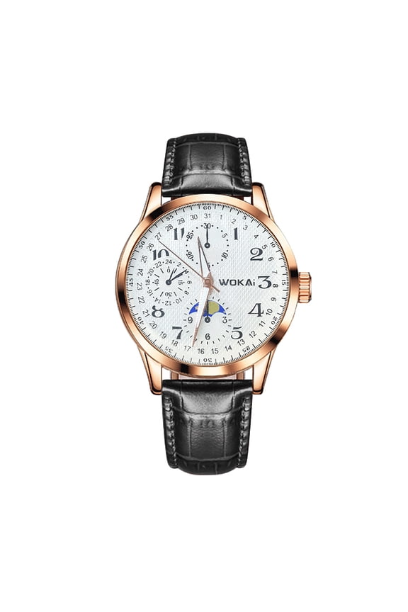 Three Eye Dial Watch No Digital Display Minimalist Style Watch Luminous Waterproof Watch
