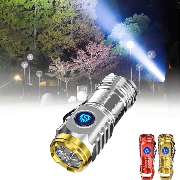 Three-Eyed Monster Mini Flash Super Power Flashlight, German Three Eyed Monster Mini Flashlight, Thumb Sized Flashlight, Original Three Eyed Monster Mini Flashlight With Magnetic Base (Black Sliver)