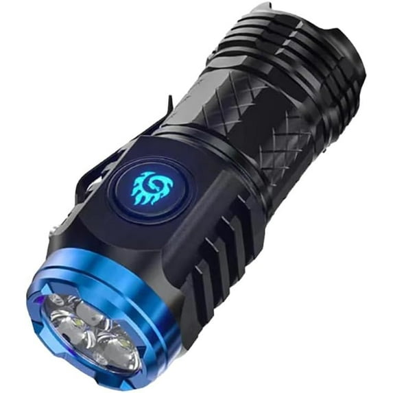 Three-Eyed Monster Mini Flashlight, Mini Flash Super Power Flashlight, Rechargeable LED Flashlights High Lumens, 3 Lighting Modes, Flashlights for Home/Camping (black)