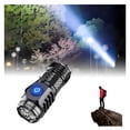 thumbnail image 1 of Three-Eyed Monster Mini Flashlight, Rechargeable Flashlights High Lumens Flash Light, 9000 Lumens Super Bright LED Flashlight, 5 Modes, 10h Running Time for Outdoor, Waterproof (Black), 1 of 7